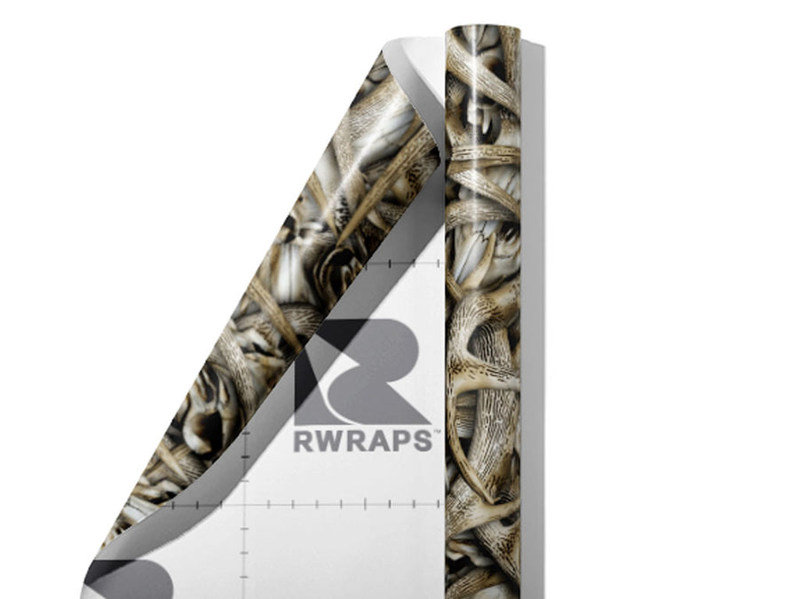 Buck Skull Camouflage Wrap Film Sheets~Rwraps Series 914 Buck Skull Camouflage Scrolled Sheet~3