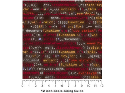 Bugging Out Technology Vinyl Film Pattern Size 12 inch Scale~Rwraps Bugging Out Technology Sizing Chart~3