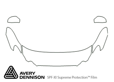 allure Avery Dennison Clear Bra Hood Precut PPF Diagram