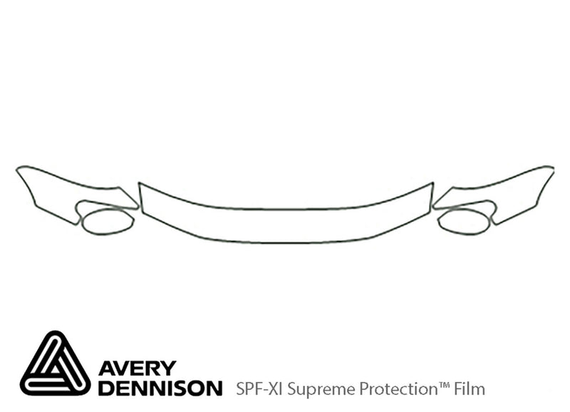 century Avery Dennison Clear Bra Hood Precut PPF Diagram