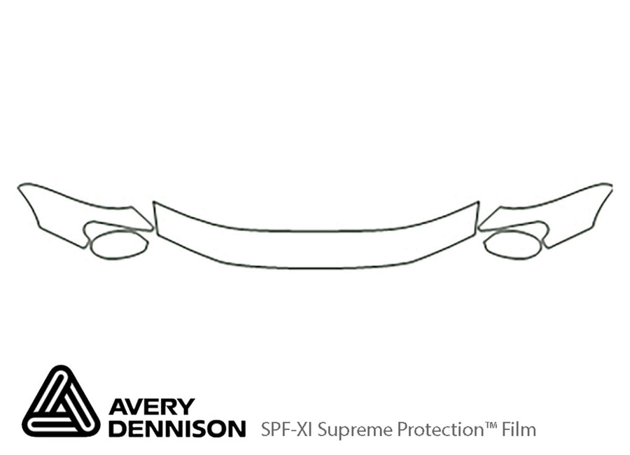 century Avery Dennison Clear Bra Hood Precut PPF Diagram