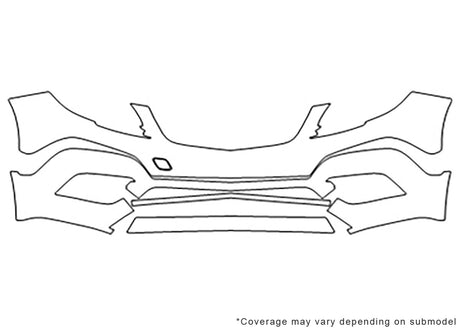 encore 3M Clear Bra Bumper Precut PPF Diagram