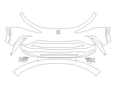 envista Avery Dennison Clear Bra Bumper Precut PPF Diagram