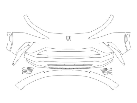 envista Avery Dennison Clear Bra Bumper Precut PPF Diagram