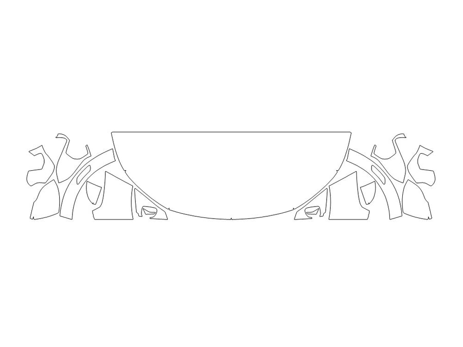 envista 3M Clear Bra Hood Precut PPF Diagram