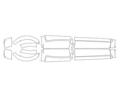 envista 3M Clear Bra Door Cup Precut PPF Diagram