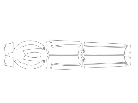 envista Avery Dennison Clear Bra Door Cup Precut PPF Diagram