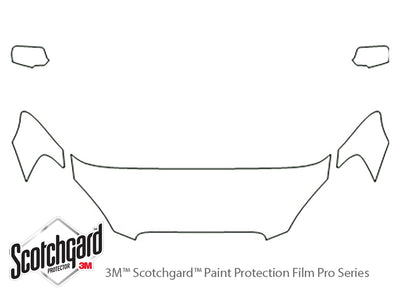 lucerne 3M Clear Bra Hood Precut PPF Diagram