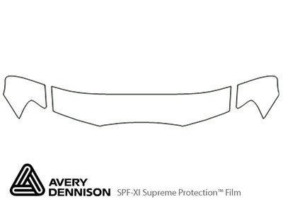 rainier Avery Dennison Clear Bra Hood Precut PPF Diagram
