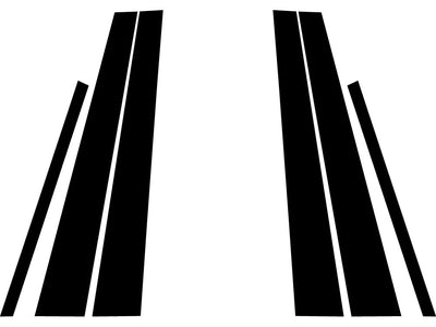 buick regal 1997-2004 Brushed Aluminum Black Pillar Trim Diagram