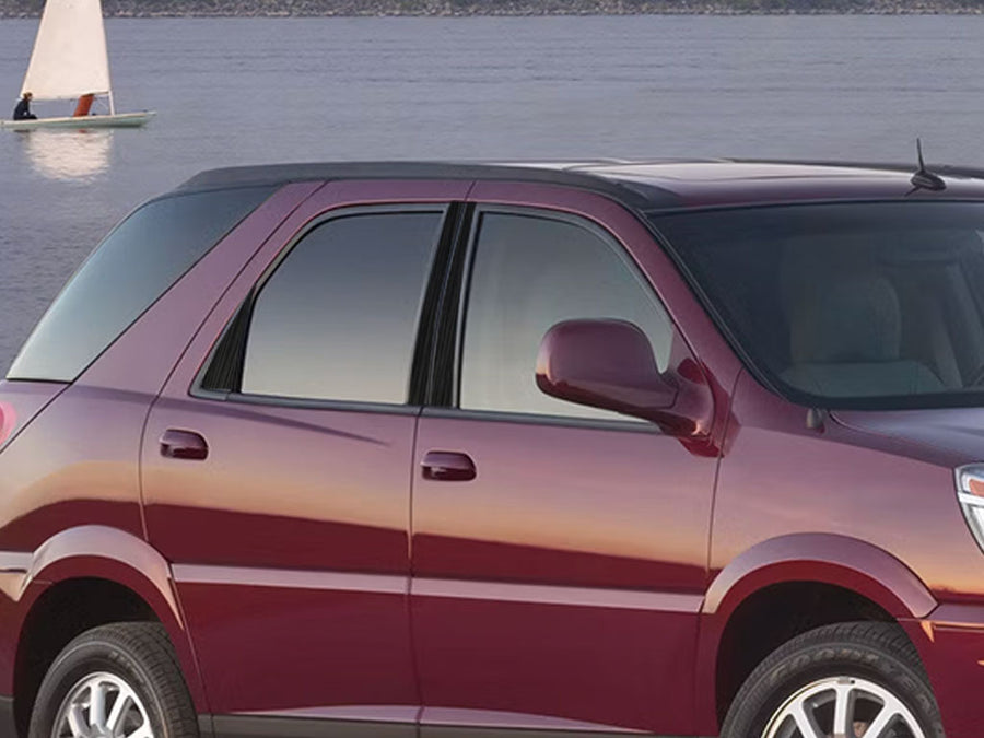 buick rendezvous 2002-2007 Brushed Aluminum Black Pillar Cover Diagram