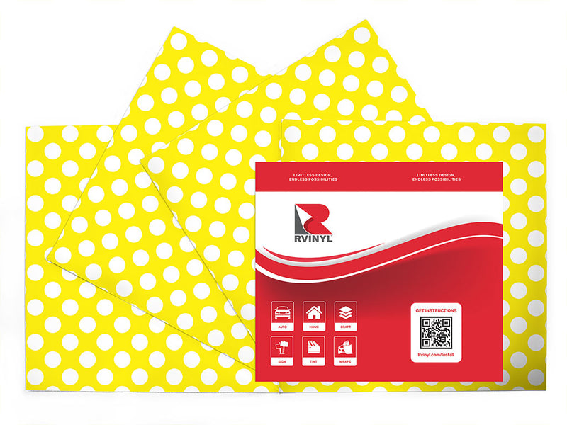 bumblebee yellow polka dot Craft Vinyl Sheet Pack