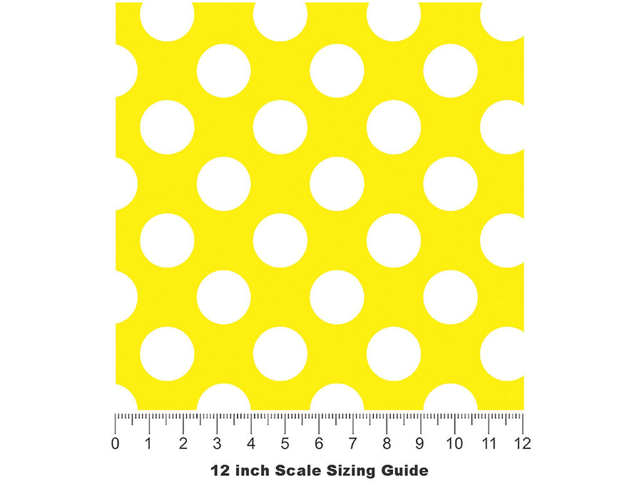 Bumblebee Yellow Polka Dot Vinyl Film Pattern Size 12 inch Scale~Rwraps Bumblebee Yellow Polka Dot Sizing Chart~2