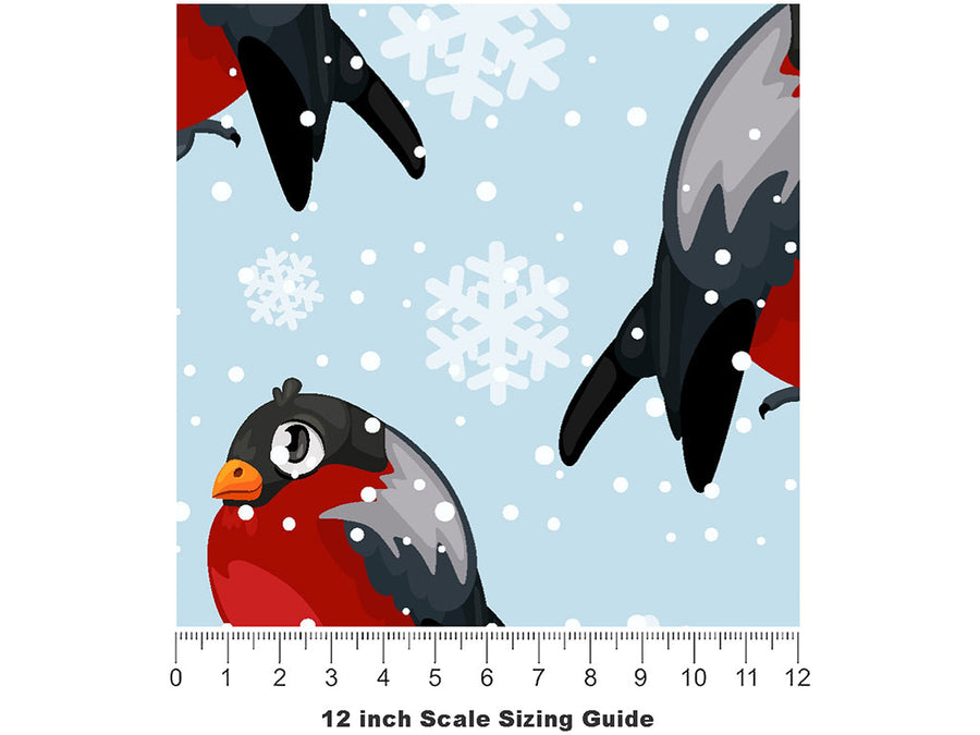 Bundle Up Birds Vinyl Film Pattern Size 12 inch Scale~Rwraps Bundle Up Birds Sizing Chart~2