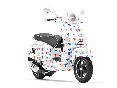 Bunting Stunting Americana Vespa Scooter Wrap Film