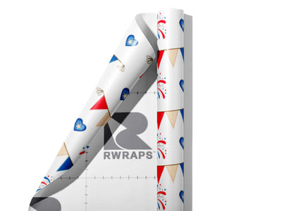 Bunting Stunting Americana Wrap Film Sheets~Rwraps Series 914 Bunting Stunting Americana Scrolled Sheet~4