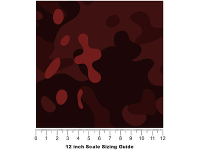 Burgundy ERDL Camouflage Vinyl Film Pattern Size 12 inch Scale~Rwraps Burgundy ERDL Camouflage Sizing Chart~3