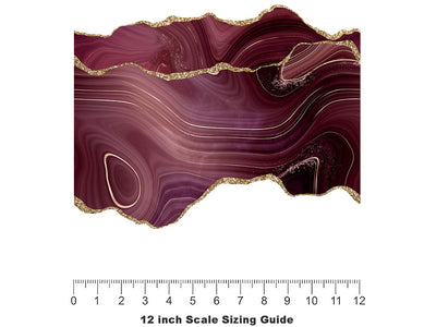 Burgundy Lip Gemstone Vinyl Film Pattern Size 12 inch Scale~Rwraps Burgundy Lip Gemstone Sizing Chart~2