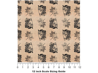 Burlap Harvest Horror Vinyl Film Pattern Size 12 inch Scale~Rwraps Burlap Harvest Horror Sizing Chart~2