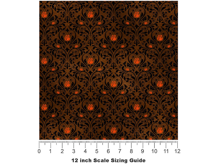 Burnt Desire Gothic Vinyl Film Pattern Size 12 inch Scale~Rwraps Burnt Desire Gothic Sizing Chart~2