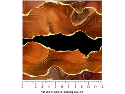 Burnt Umber Gemstone Vinyl Film Pattern Size 12 inch Scale~Rwraps Burnt Umber Gemstone Sizing Chart~2