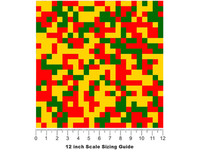 Busy Bee Pixel Vinyl Film Pattern Size 12 inch Scale~Rwraps Busy Bee Pixel Sizing Chart~2