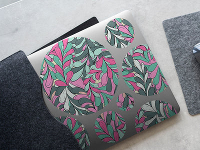 busy bushroot floral DIY Laptop Stickers