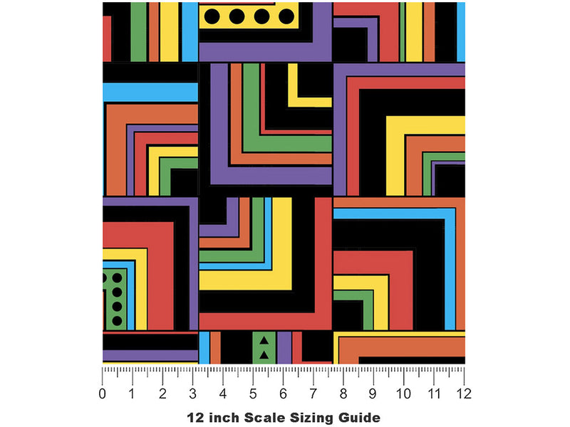 Busy Busy Art Deco Vinyl Film Pattern Size 12 inch Scale~Rwraps Busy Busy Art Deco Sizing Chart~2
