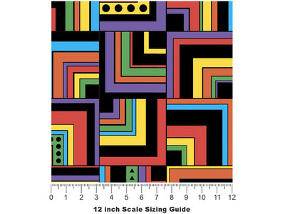Busy Busy Art Deco Vinyl Film Pattern Size 12 inch Scale~Rwraps Busy Busy Art Deco Sizing Chart~2