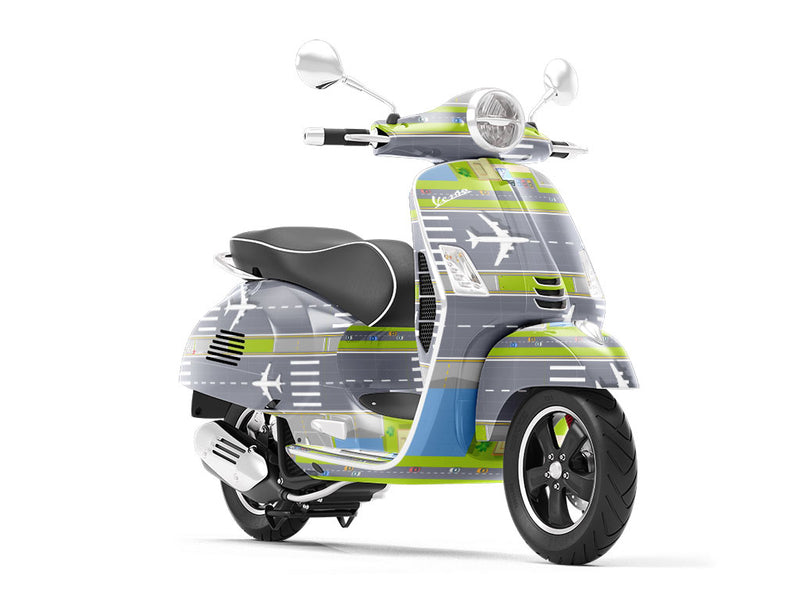 Busy Tarmac Cityscape Vespa Scooter Wrap Film