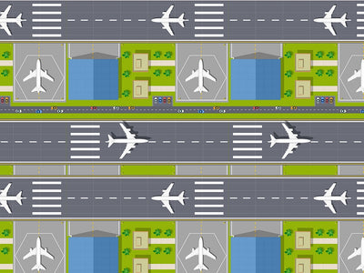Busy Tarmac Cityscape Vinyl Wrap Pattern~Rwraps Series 914 Digitally Printed Vinyl Wrap~0