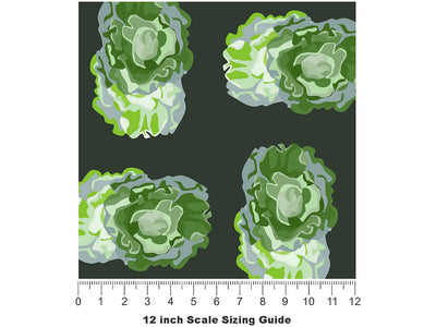 Buttercrunch Butterhead Vegetable Vinyl Film Pattern Size 12 inch Scale~Rwraps Buttercrunch Butterhead Vegetable Sizing Chart~2