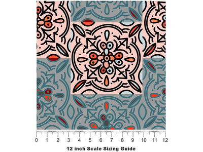 Butterfly Bush Tile Vinyl Film Pattern Size 12 inch Scale~Rwraps Butterfly Bush Tile Sizing Chart~3