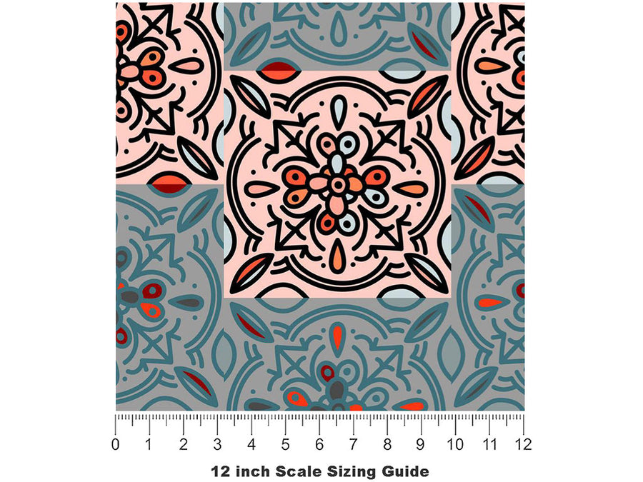 Butterfly Bush Tile Vinyl Film Pattern Size 12 inch Scale~Rwraps Butterfly Bush Tile Sizing Chart~3