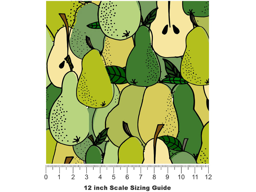Buttery Bartlett Fruit Vinyl Film Pattern Size 12 inch Scale~Rwraps Buttery Bartlett Fruit Sizing Chart~2