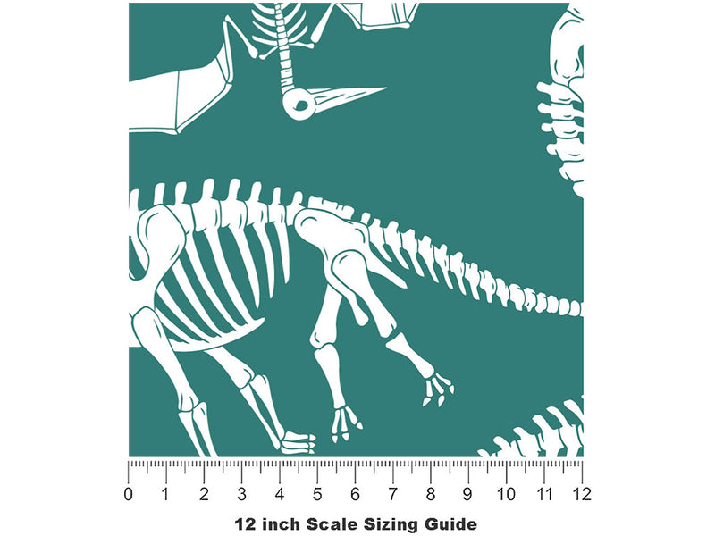 Bygone Blues Dinosaur Vinyl Film Pattern Size 12 inch Scale~Rwraps Bygone Blues Dinosaur Sizing Chart~2