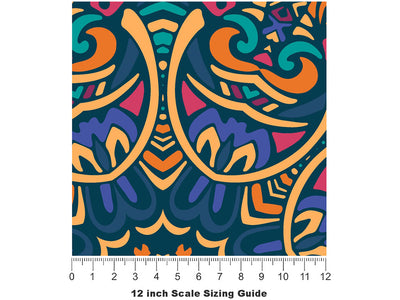 Byzantine Kaleidoscope Mandala Vinyl Film Pattern Size 12 inch Scale~Rwraps Byzantine Kaleidoscope Mandala Sizing Chart~2