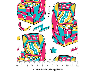 Cabinet Fun Gaming Vinyl Film Pattern Size 12 inch Scale~Rwraps Cabinet Fun Gaming Sizing Chart~2