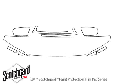 catera 3M Clear Bra Hood Precut PPF Diagram
