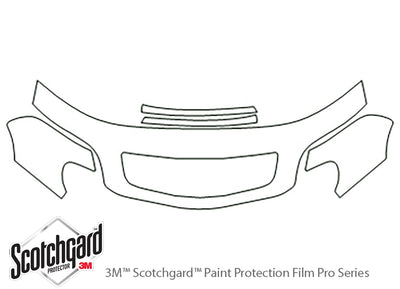catera 3M Clear Bra Hood Precut PPF Diagram