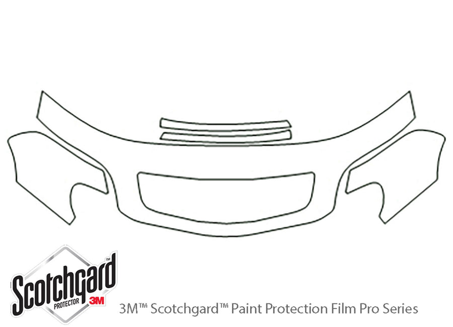 catera 3M Clear Bra Hood Precut PPF Diagram