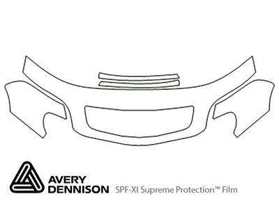 catera Avery Dennison Clear Bra Hood Precut PPF Diagram