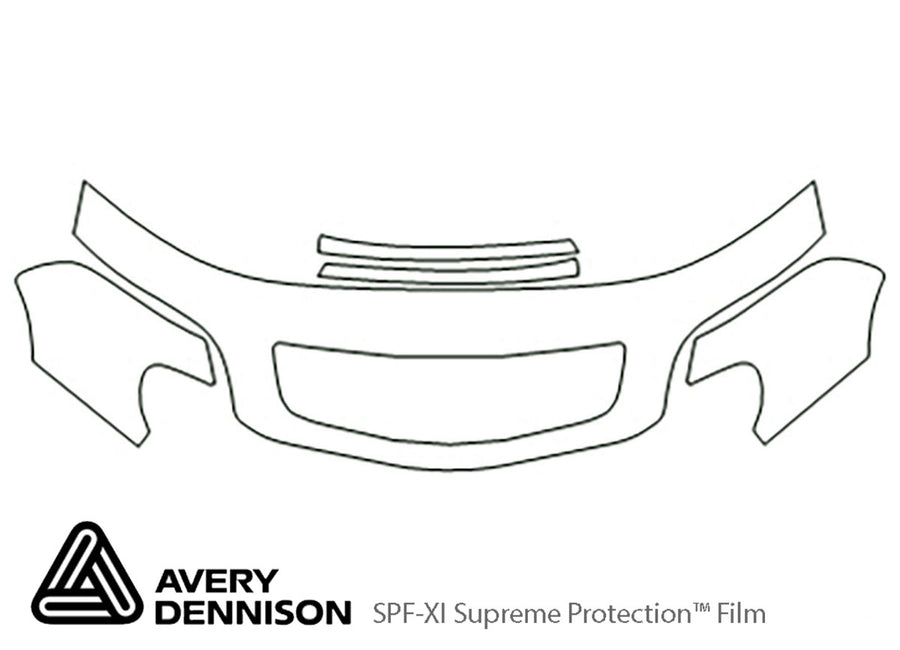 catera Avery Dennison Clear Bra Hood Precut PPF Diagram