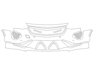 ct4 Avery Dennison Clear Bra Bumper Precut PPF Diagram