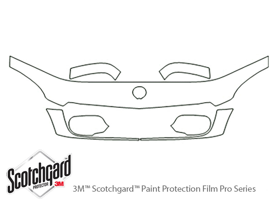 deville 3M Clear Bra Hood Precut PPF Diagram