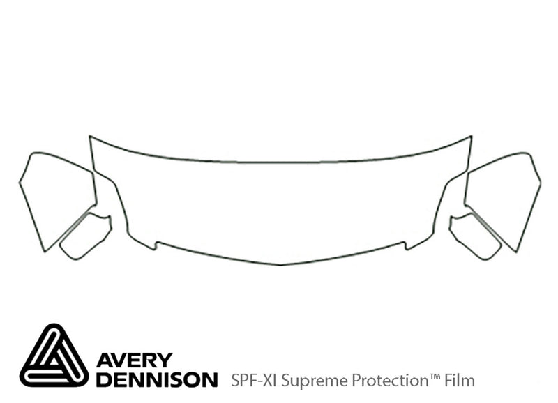 dts Avery Dennison Clear Bra Hood Precut PPF Diagram