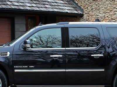 cadillac escalade 2007-2014 (esv / ext) Brushed Aluminum Black Pillar Cover Diagram