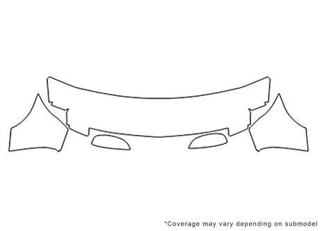 escalade Avery Dennison Clear Bra Hood Precut PPF Diagram