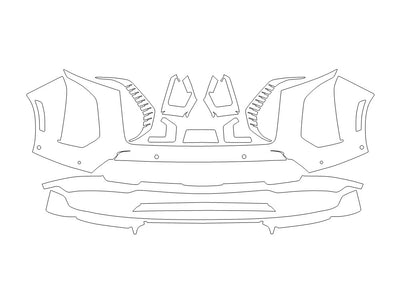 escalade 3M Clear Bra Bumper Precut PPF Diagram