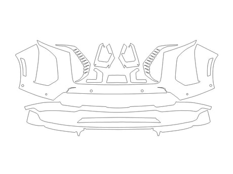 escalade 3M Clear Bra Bumper Precut PPF Diagram